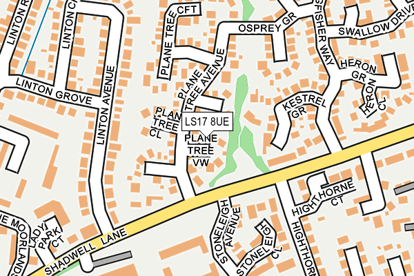 LS17 8UE map - OS OpenMap – Local (Ordnance Survey)