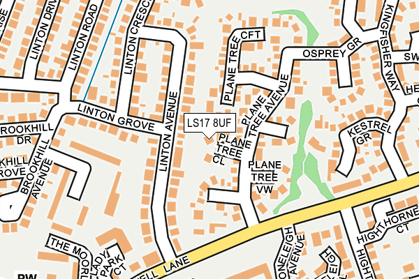 LS17 8UF map - OS OpenMap – Local (Ordnance Survey)