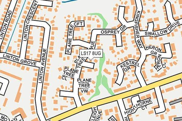 LS17 8UG map - OS OpenMap – Local (Ordnance Survey)