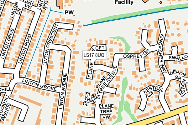 LS17 8UQ map - OS OpenMap – Local (Ordnance Survey)