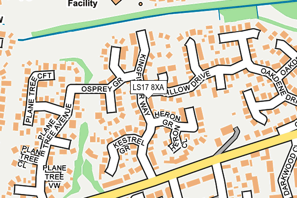 LS17 8XA map - OS OpenMap – Local (Ordnance Survey)