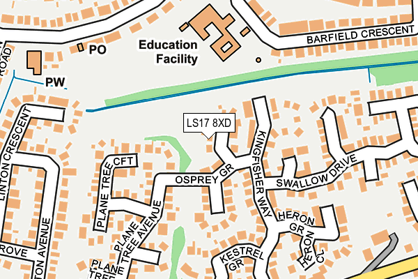 LS17 8XD map - OS OpenMap – Local (Ordnance Survey)