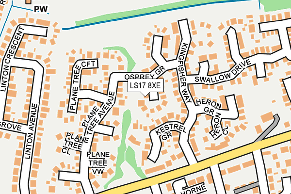 LS17 8XE map - OS OpenMap – Local (Ordnance Survey)