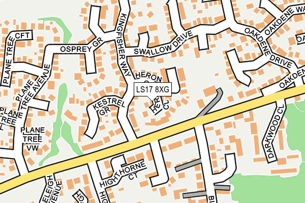 LS17 8XG map - OS OpenMap – Local (Ordnance Survey)