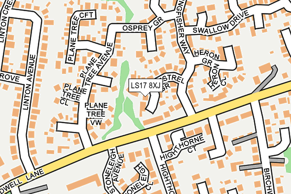 LS17 8XJ map - OS OpenMap – Local (Ordnance Survey)
