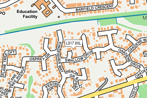 LS17 8XL map - OS OpenMap – Local (Ordnance Survey)