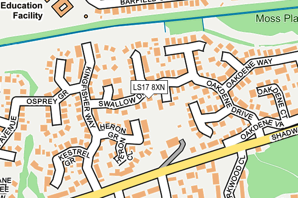 LS17 8XN map - OS OpenMap – Local (Ordnance Survey)
