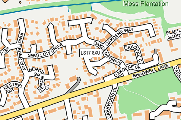 LS17 8XU map - OS OpenMap – Local (Ordnance Survey)