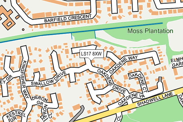LS17 8XW map - OS OpenMap – Local (Ordnance Survey)