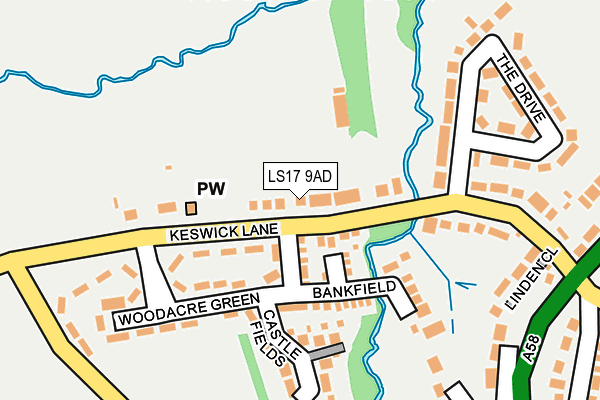 LS17 9AD map - OS OpenMap – Local (Ordnance Survey)