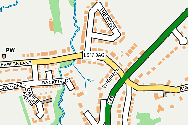 LS17 9AG map - OS OpenMap – Local (Ordnance Survey)
