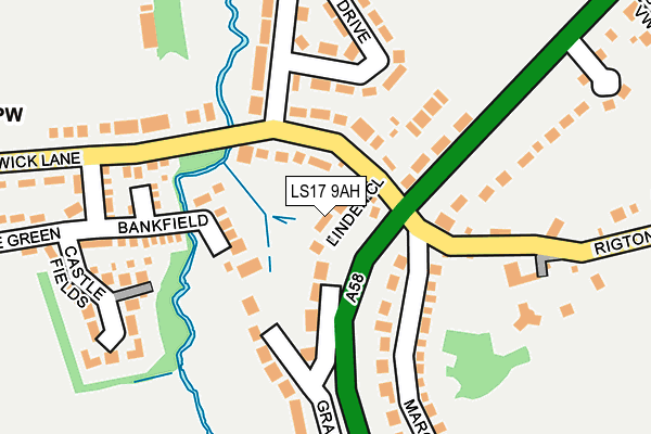 LS17 9AH map - OS OpenMap – Local (Ordnance Survey)