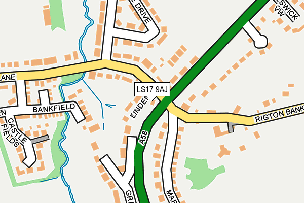 LS17 9AJ map - OS OpenMap – Local (Ordnance Survey)