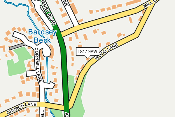LS17 9AW map - OS OpenMap – Local (Ordnance Survey)
