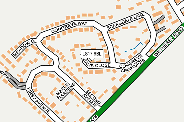 LS17 9BL map - OS OpenMap – Local (Ordnance Survey)