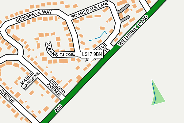 LS17 9BN map - OS OpenMap – Local (Ordnance Survey)