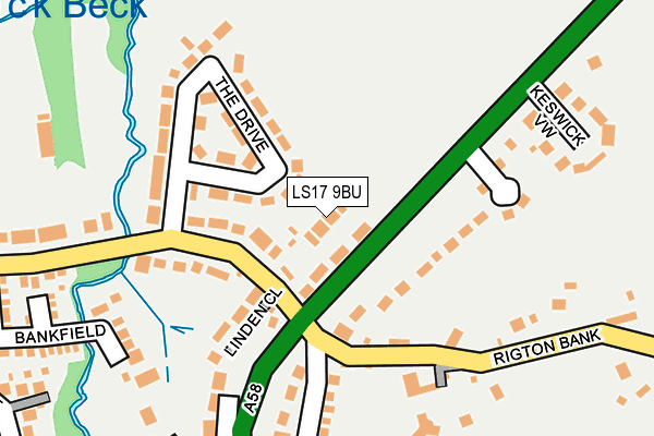 LS17 9BU map - OS OpenMap – Local (Ordnance Survey)