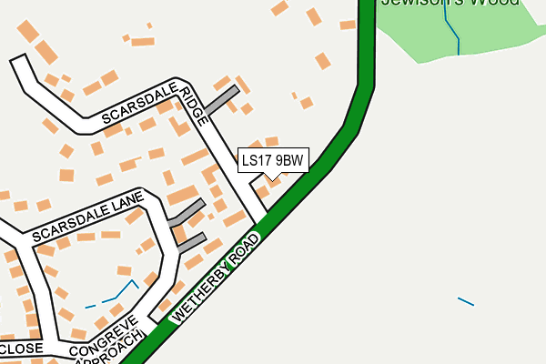LS17 9BW map - OS OpenMap – Local (Ordnance Survey)
