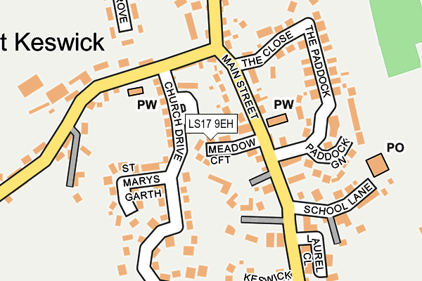 LS17 9EH map - OS OpenMap – Local (Ordnance Survey)