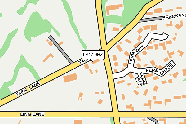 LS17 9HZ map - OS OpenMap – Local (Ordnance Survey)