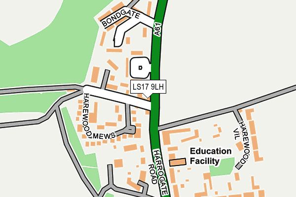 LS17 9LH map - OS OpenMap – Local (Ordnance Survey)