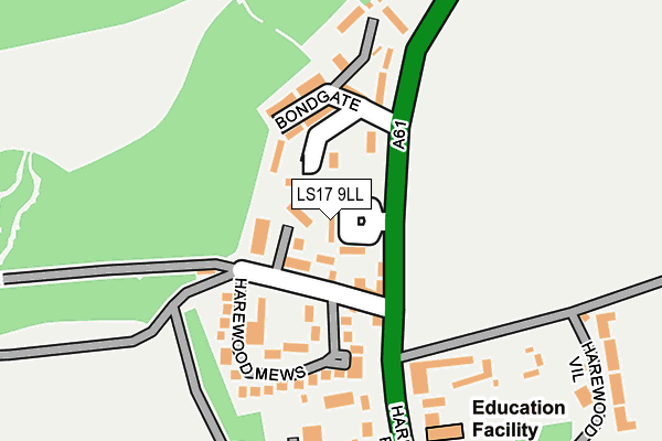 LS17 9LL map - OS OpenMap – Local (Ordnance Survey)