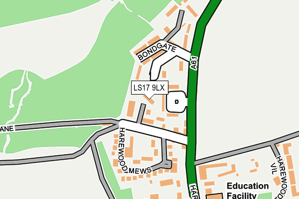 LS17 9LX map - OS OpenMap – Local (Ordnance Survey)
