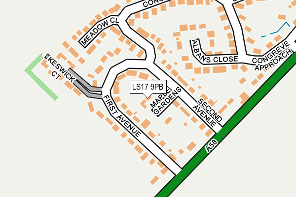 LS17 9PB map - OS OpenMap – Local (Ordnance Survey)