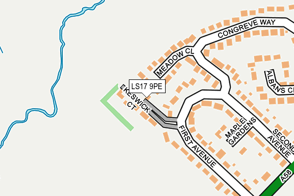 LS17 9PE map - OS OpenMap – Local (Ordnance Survey)