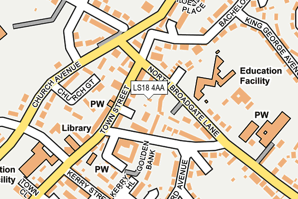 LS18 4AA map - OS OpenMap – Local (Ordnance Survey)