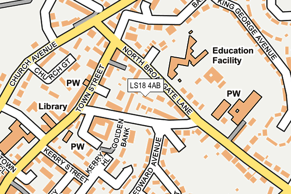 LS18 4AB map - OS OpenMap – Local (Ordnance Survey)