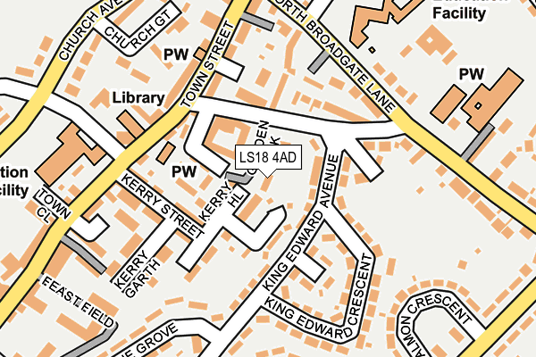 LS18 4AD map - OS OpenMap – Local (Ordnance Survey)