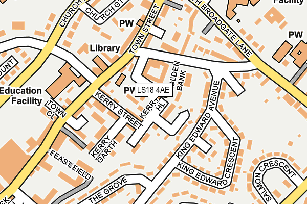 LS18 4AE map - OS OpenMap – Local (Ordnance Survey)