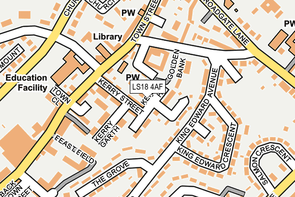 LS18 4AF map - OS OpenMap – Local (Ordnance Survey)