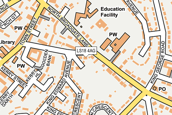 LS18 4AG map - OS OpenMap – Local (Ordnance Survey)