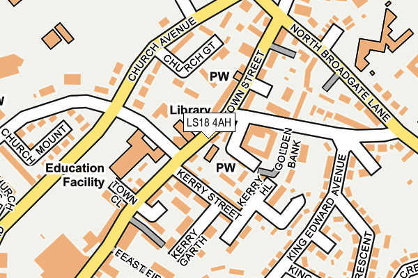LS18 4AH map - OS OpenMap – Local (Ordnance Survey)