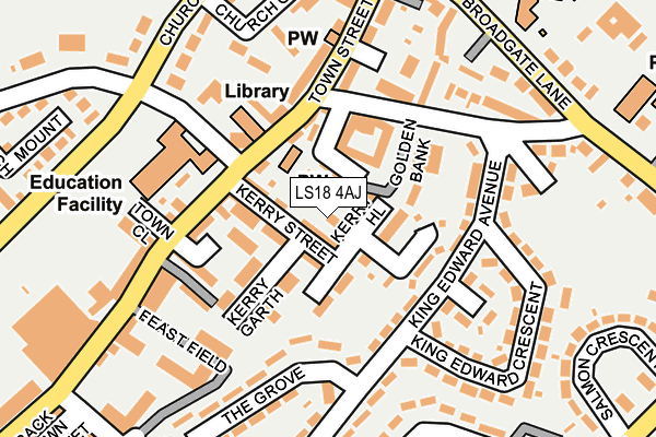 LS18 4AJ map - OS OpenMap – Local (Ordnance Survey)