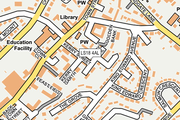 LS18 4AL map - OS OpenMap – Local (Ordnance Survey)
