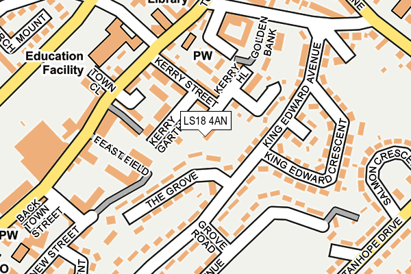 LS18 4AN map - OS OpenMap – Local (Ordnance Survey)