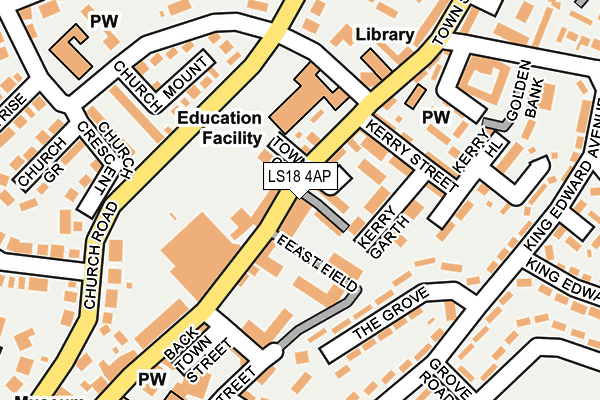 LS18 4AP map - OS OpenMap – Local (Ordnance Survey)