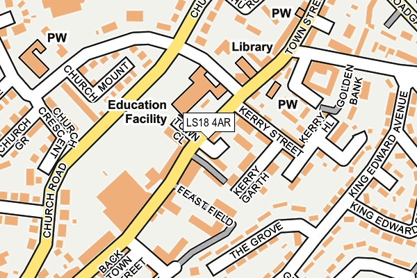 LS18 4AR map - OS OpenMap – Local (Ordnance Survey)