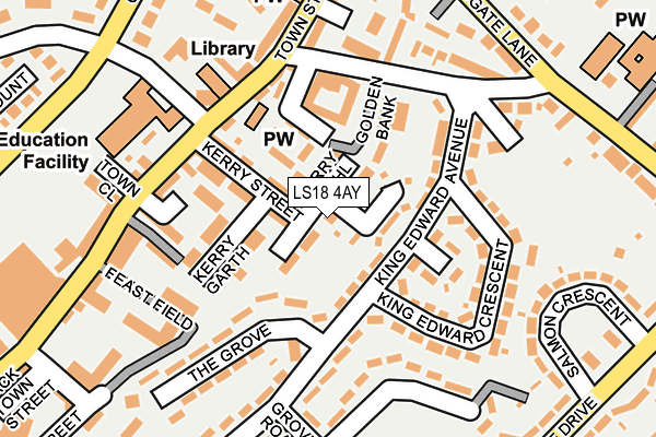 LS18 4AY map - OS OpenMap – Local (Ordnance Survey)