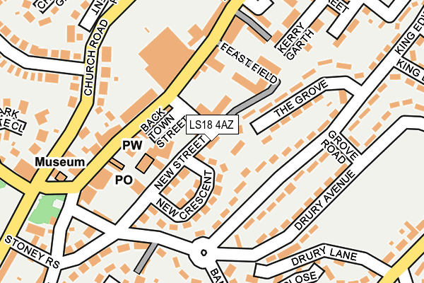 LS18 4AZ map - OS OpenMap – Local (Ordnance Survey)