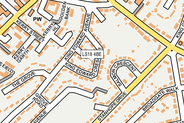 LS18 4BE map - OS OpenMap – Local (Ordnance Survey)