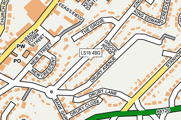 LS18 4BG map - OS OpenMap – Local (Ordnance Survey)