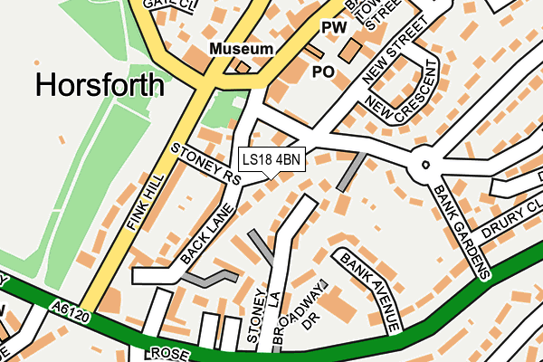 LS18 4BN map - OS OpenMap – Local (Ordnance Survey)