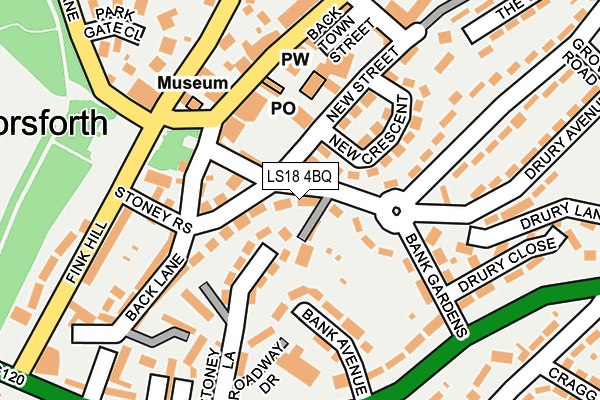 LS18 4BQ map - OS OpenMap – Local (Ordnance Survey)