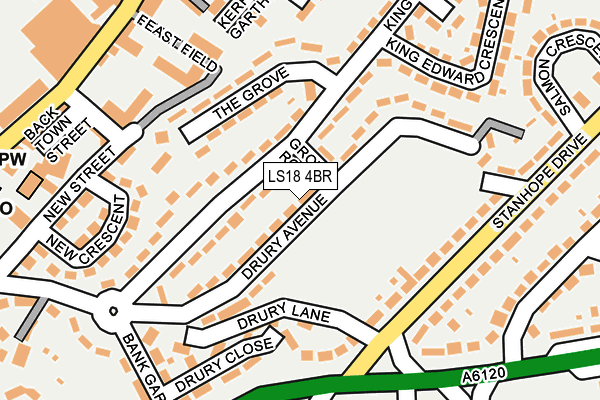 LS18 4BR map - OS OpenMap – Local (Ordnance Survey)