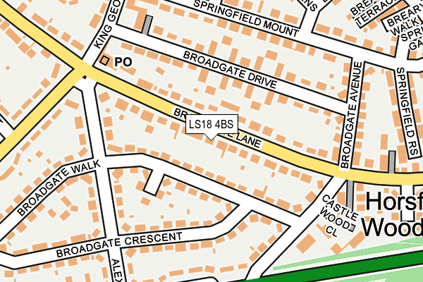 LS18 4BS map - OS OpenMap – Local (Ordnance Survey)
