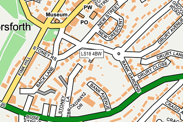 LS18 4BW map - OS OpenMap – Local (Ordnance Survey)
